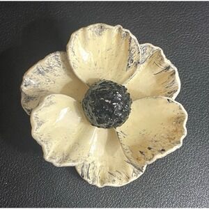 Vintage Retro Brooch White Flower Bloom Enamel Flower Pin Jewelry Petal